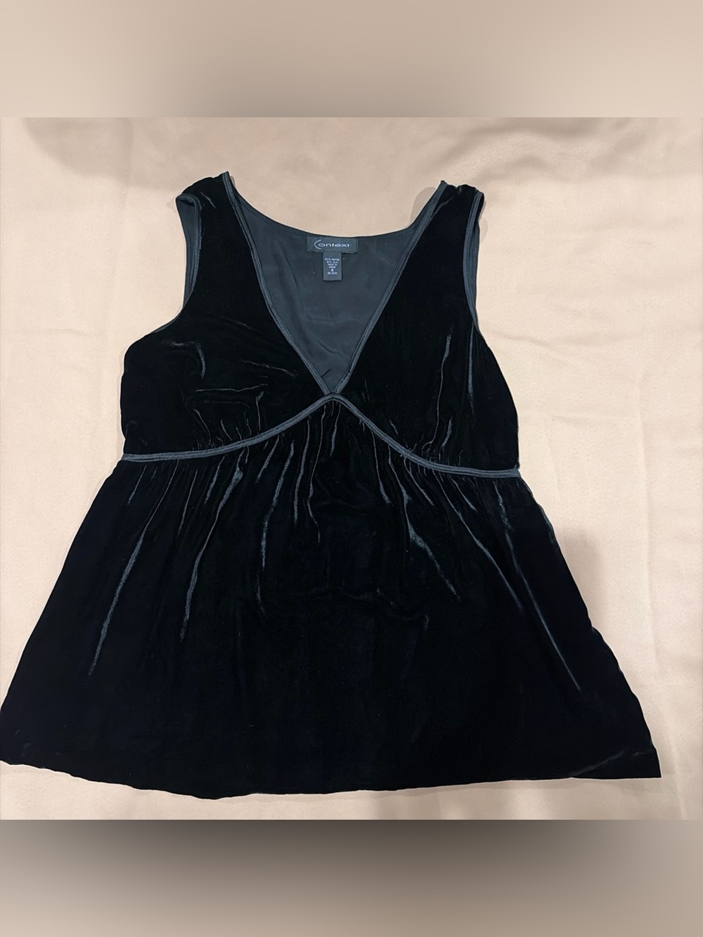 Vintage Babydoll Black Velvet Silk Top Y2k 90s Whimsigoth Fairy Grunge black